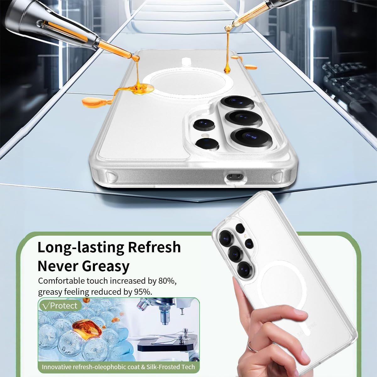Hard PC transparent magnetic phone case for Samsung Galaxy S26 Ultra