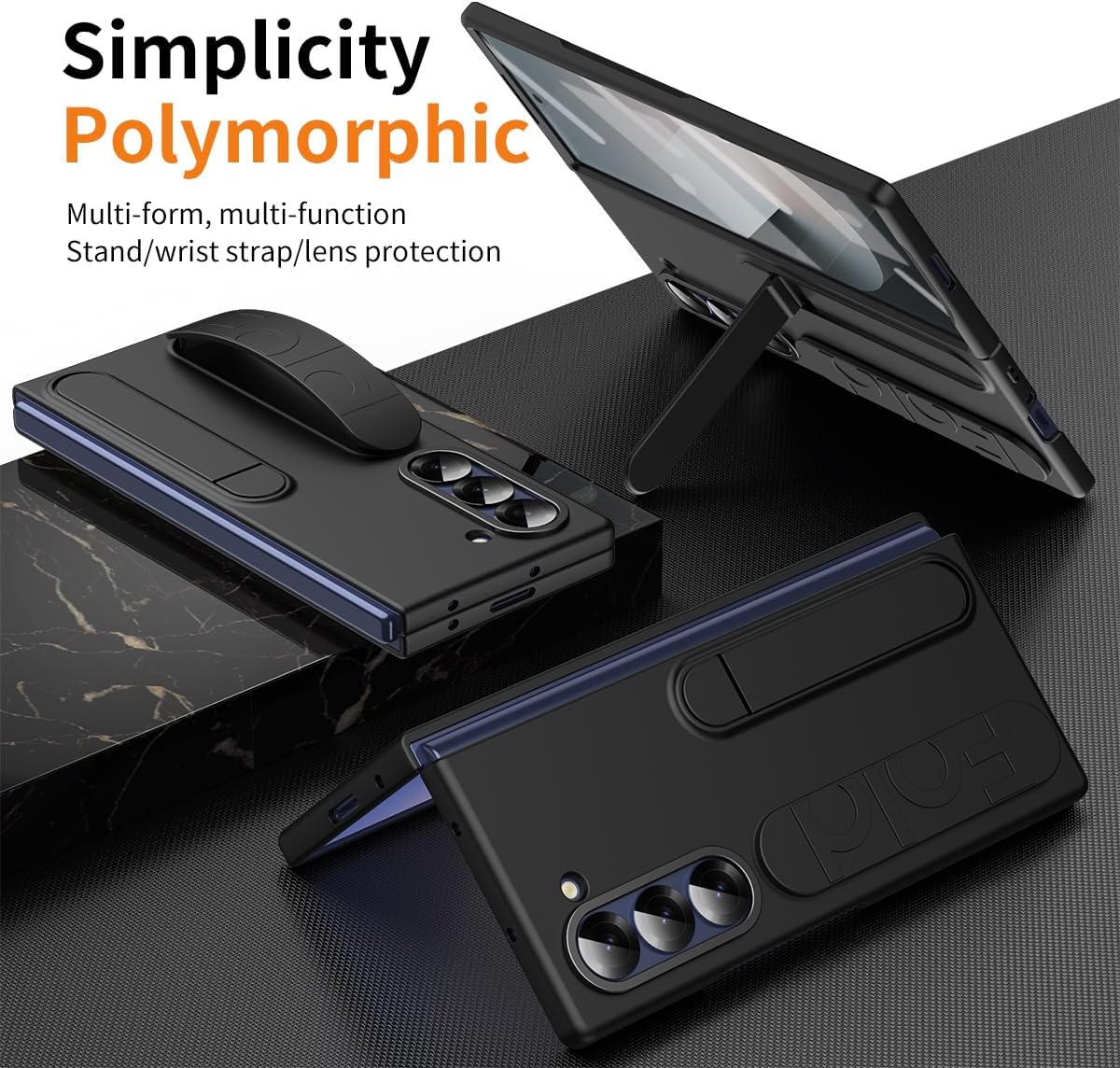 TPU Shockproof Phone Case with Wrist Strap & Stand for Samsung Galaxy Z Fold 7