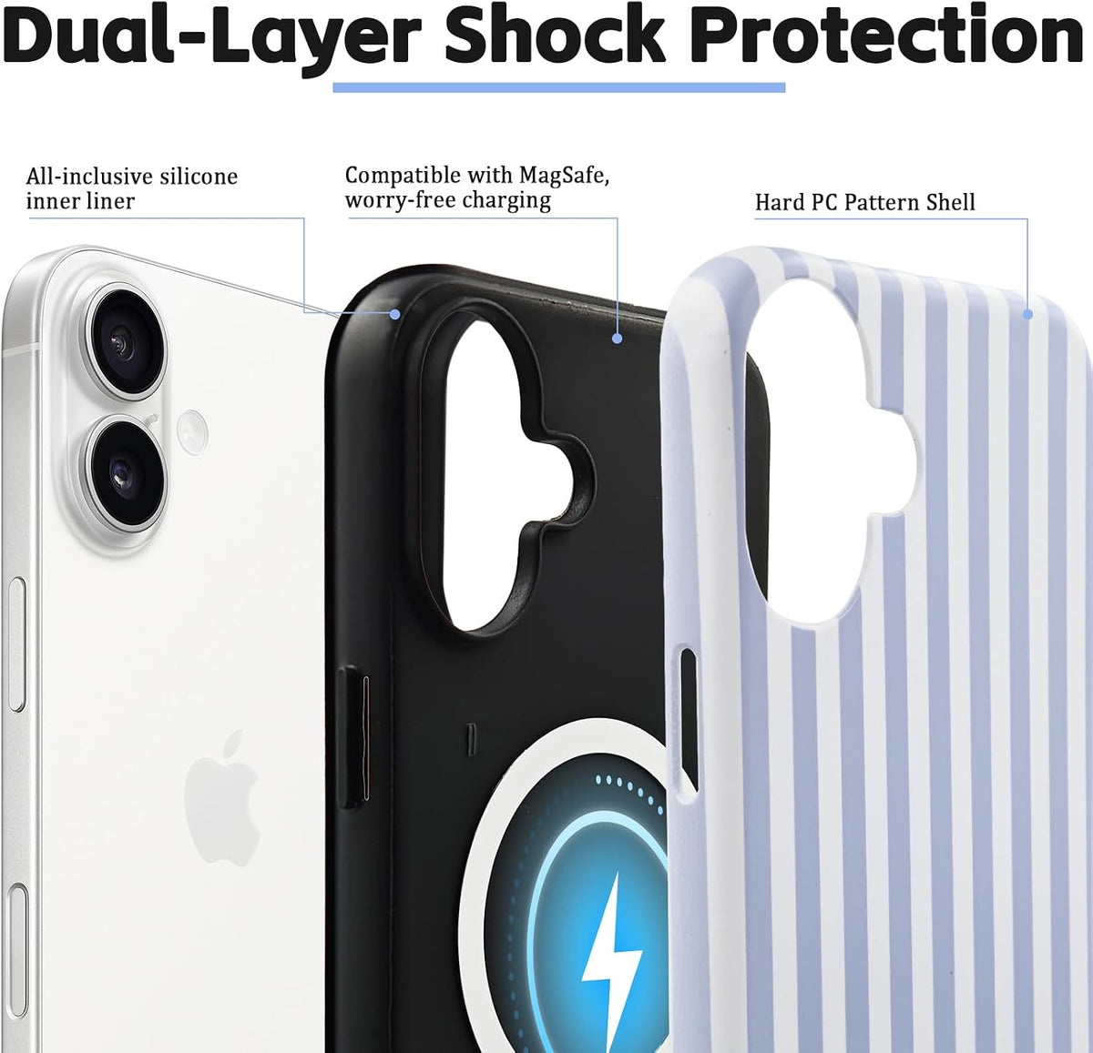 MagSafe (hard PC + silicone) compatible phone case for iPhone 17
