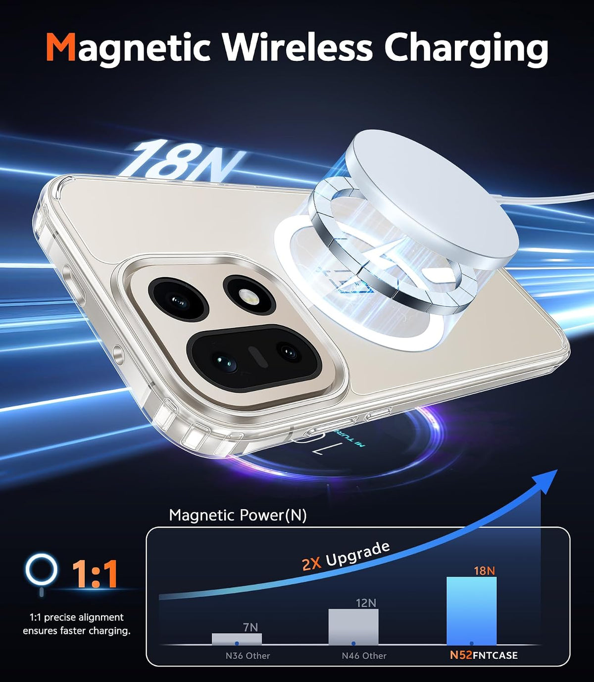 Shockproof magnetic clear phone case for OnePlus 15