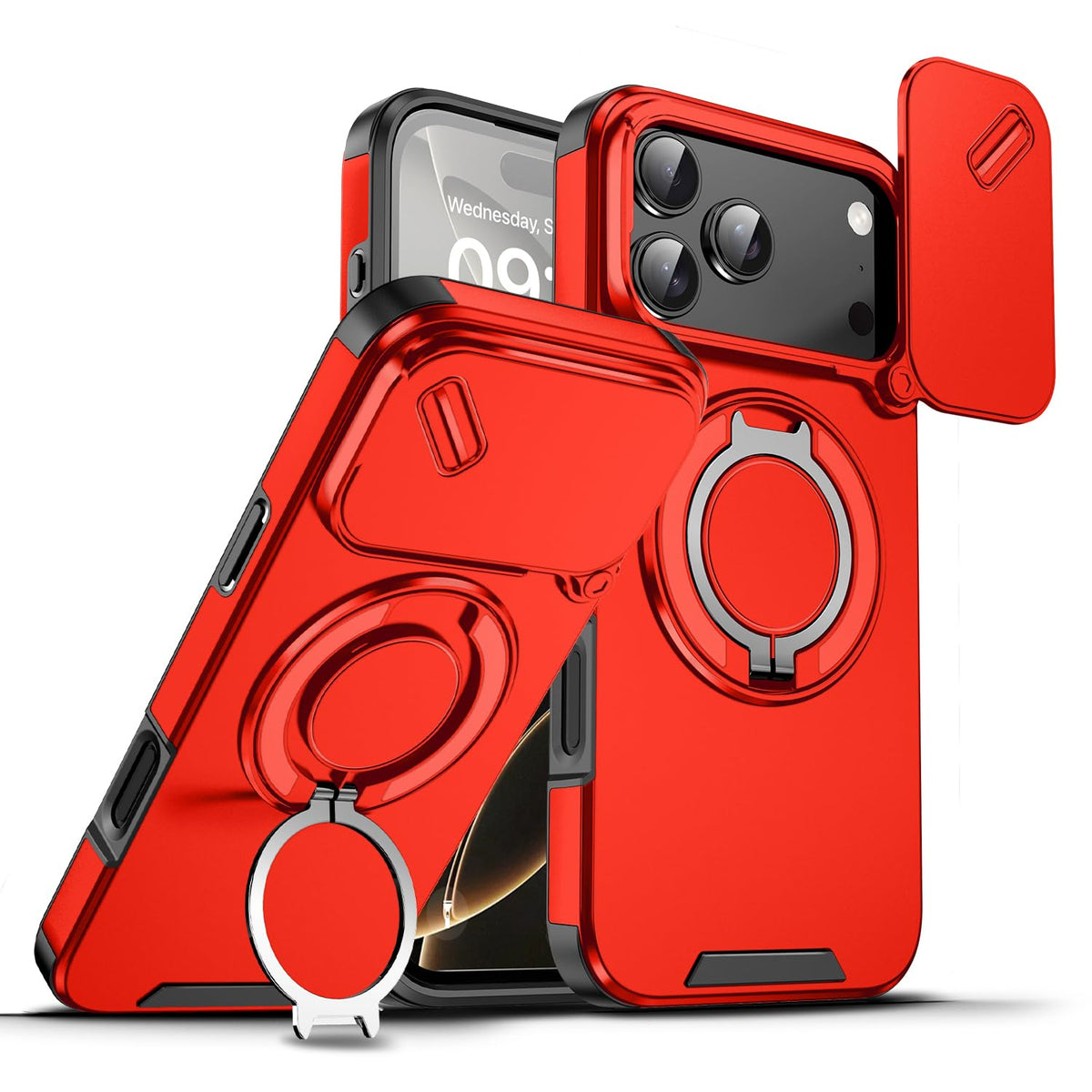 TPU+PC shockproof phone case with stand for iPhone 17 Pro Max