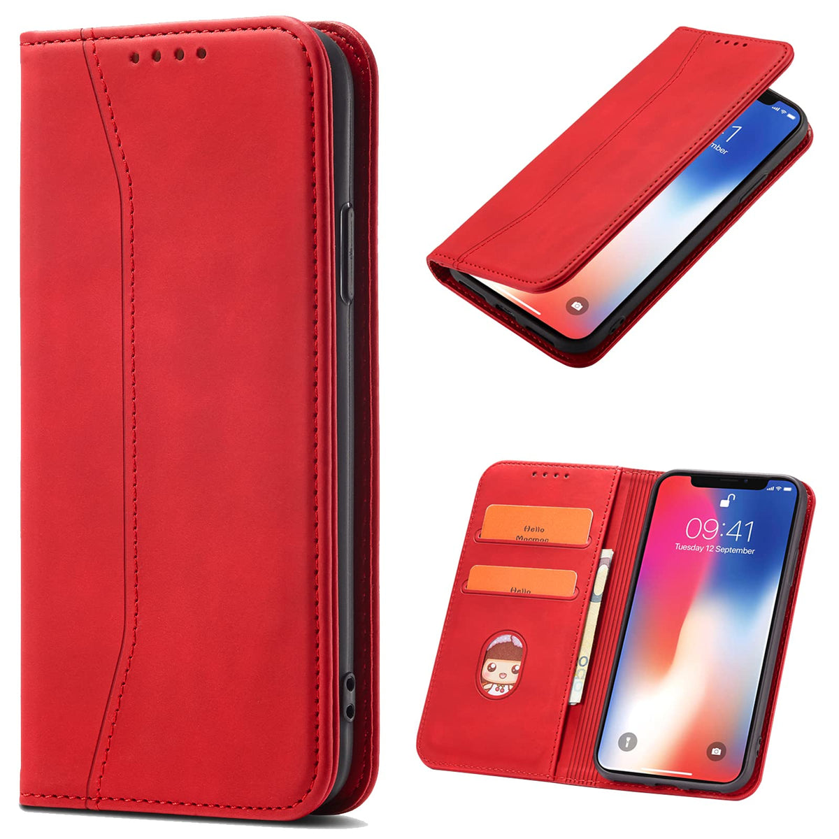 Magnetic genuine leather phone case for Samsung Galaxy S6