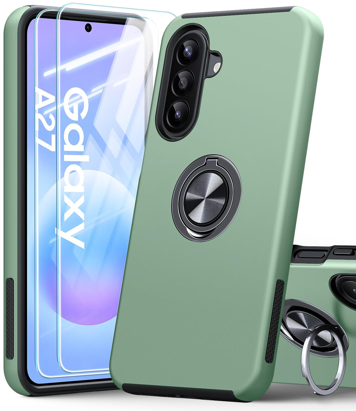 Shockproof phone case for Samsung Galaxy A56 5G, includes two screen protectors.