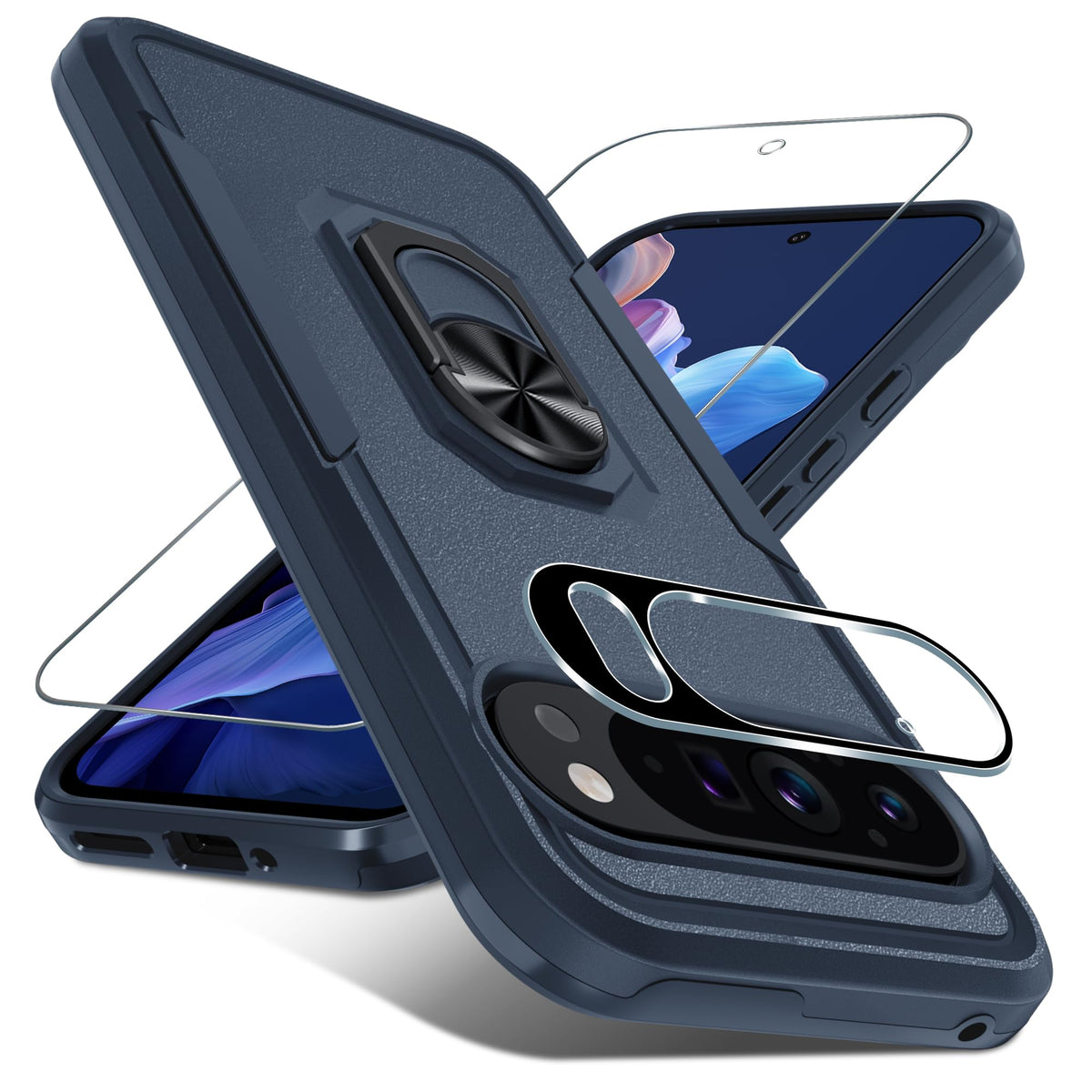 TPU phone case for Google Pixel 10/10 Pro with built-in metal ring holder