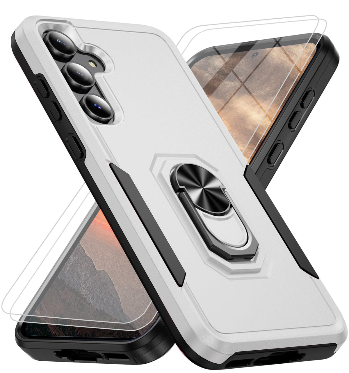 Shockproof phone case for Samsung Galaxy A37 5G with 2 tempered glass screen protectors