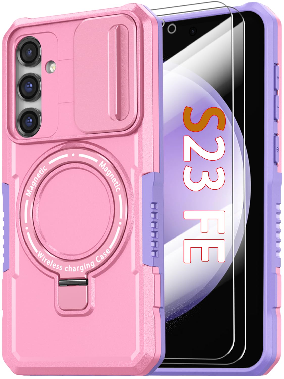 PC+TPU shockproof phone case for Samsung Galaxy S21 FE, includes 2 sc