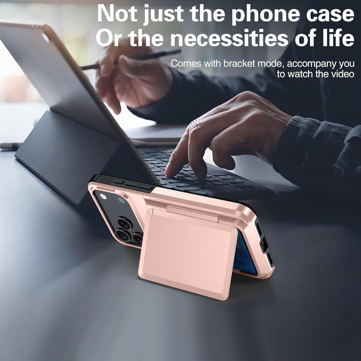 Wallet-style Shockproof phone case with card slot for iPhone 17 Pro