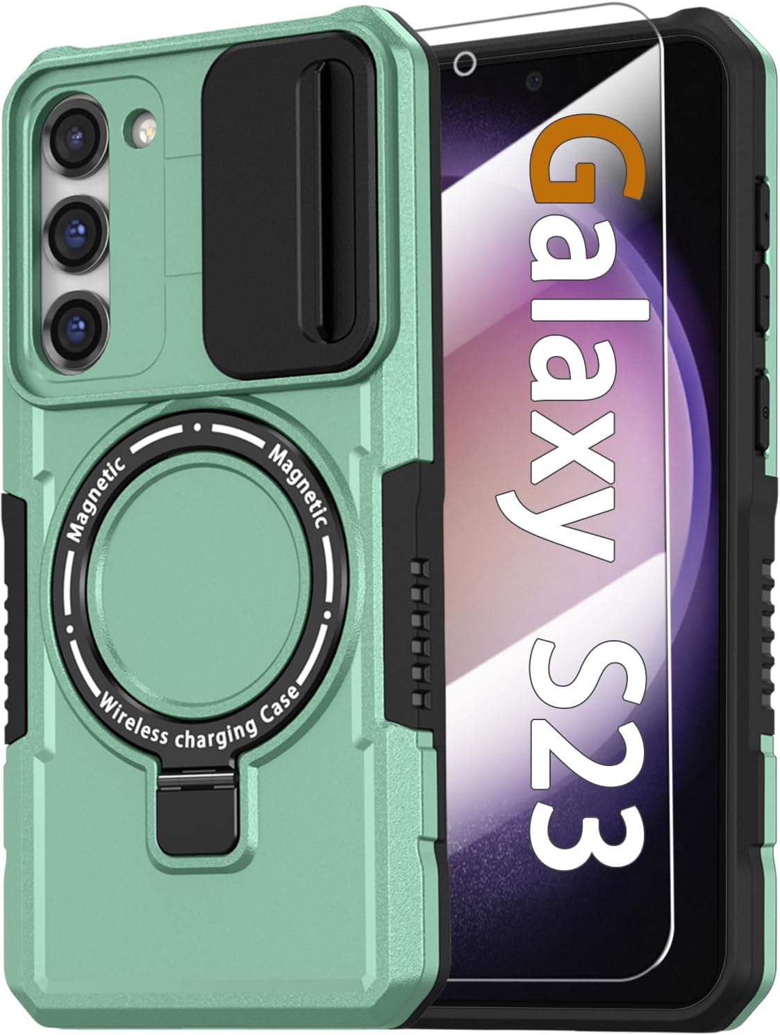 PC+TPU shockproof phone case for Samsung Galaxy S21 FE, includes 2 sc