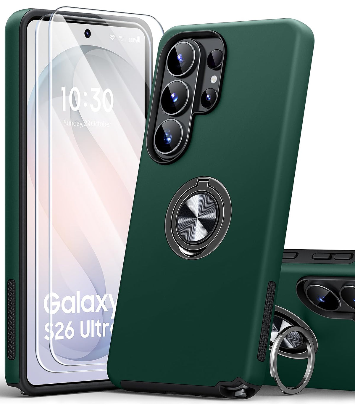Shockproof phone case for Samsung Galaxy A56 5G, includes two screen protectors.