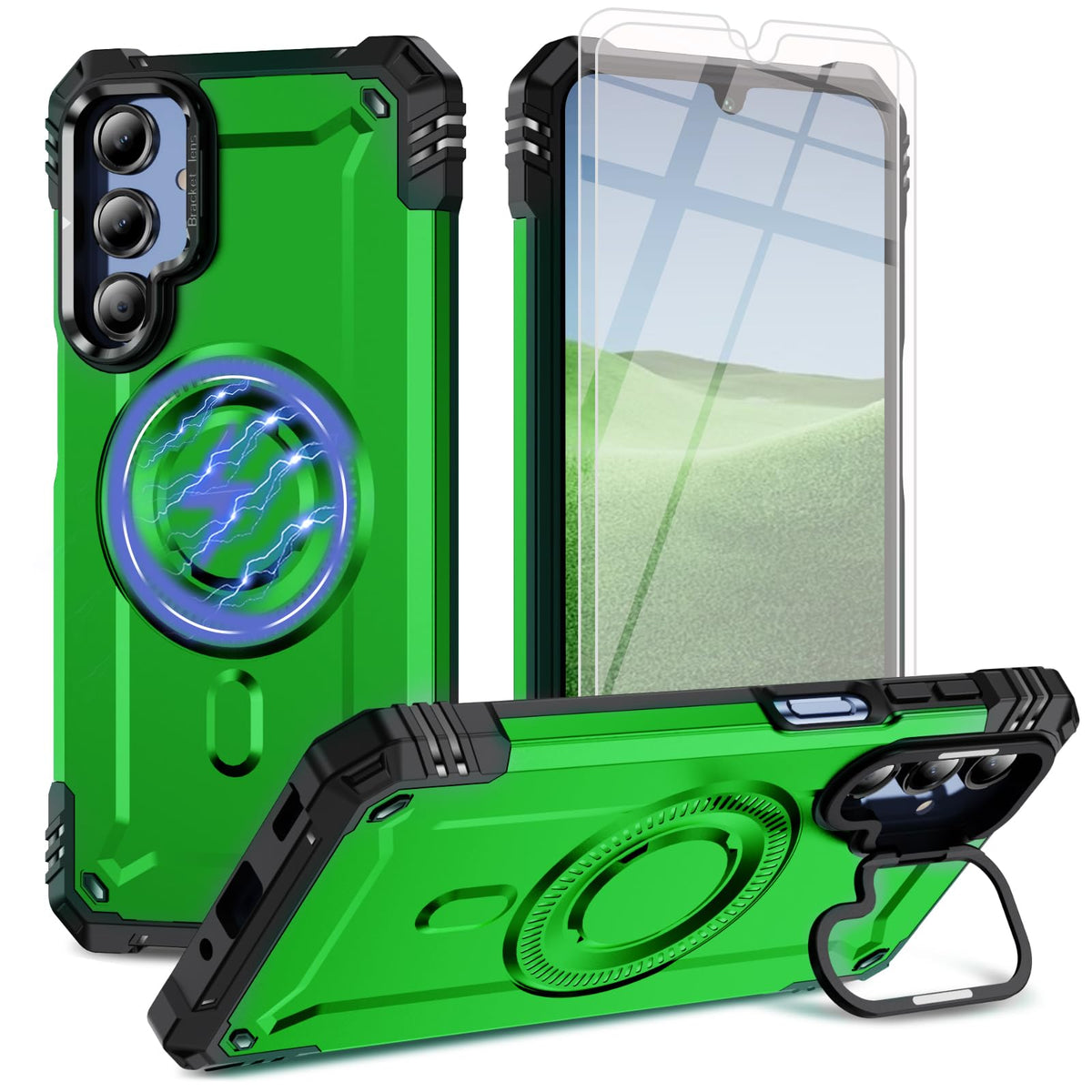 Shockproof phone case for Samsung Galaxy A37 5G with 2 tempered glass screen protectors