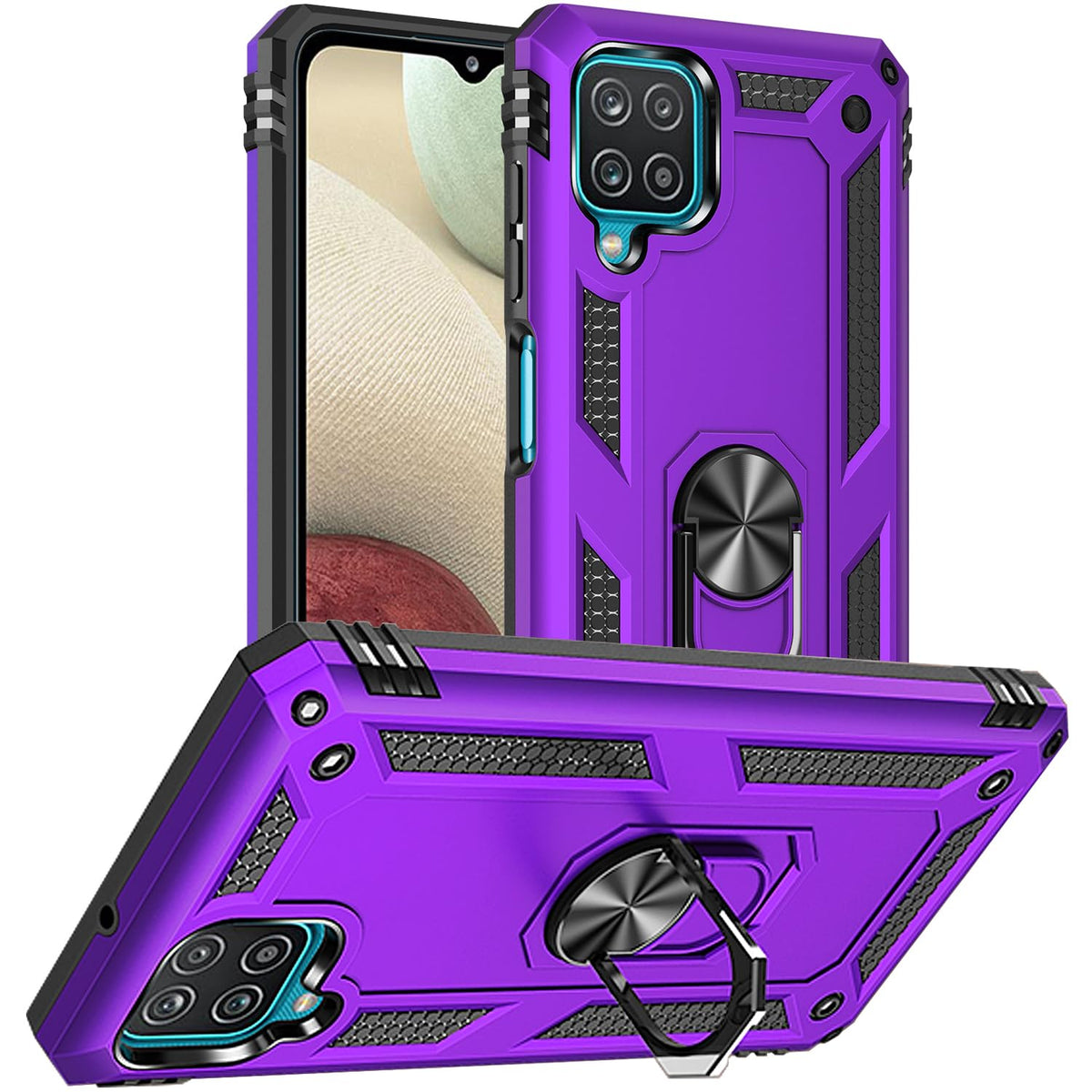Shockproof phone case for Samsung A12 with screen protector