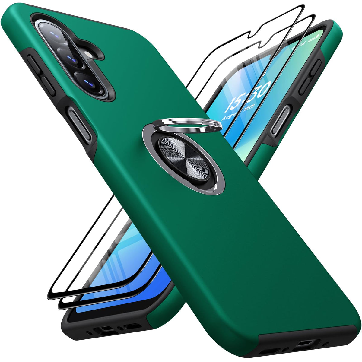Shockproof phone case for Samsung Galaxy A56 5G, includes two screen protectors.