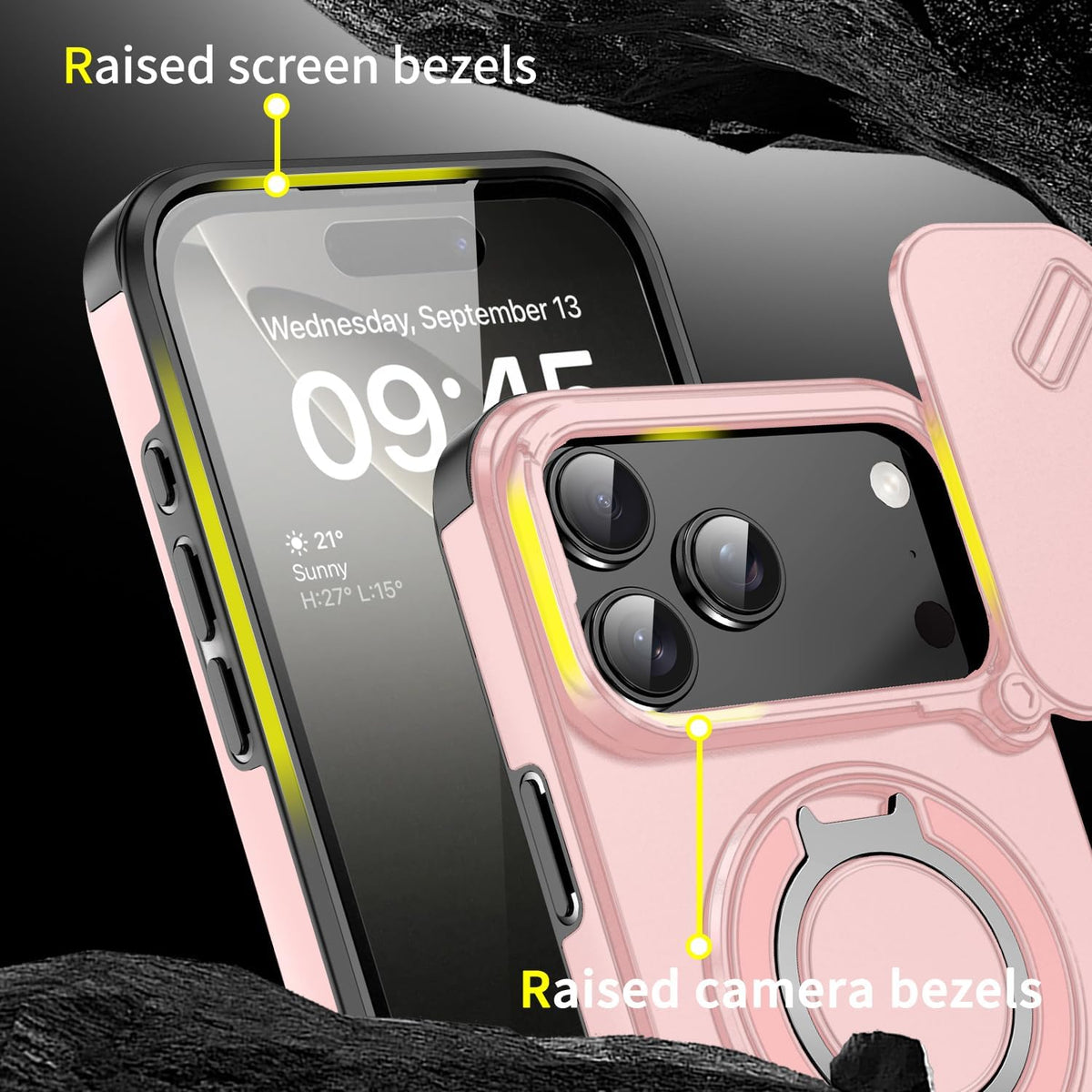 TPU+PC shockproof phone case with stand for iPhone 17 Pro Max