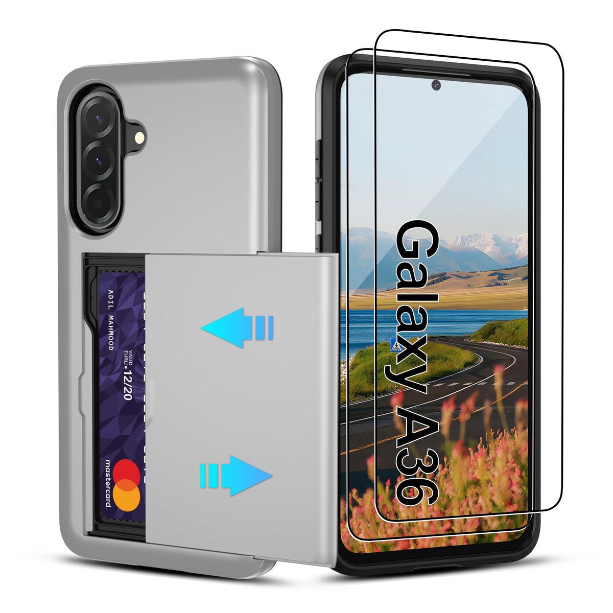 PC+silicone phone case with SIM card slot for Samsung Galaxy A56 5G