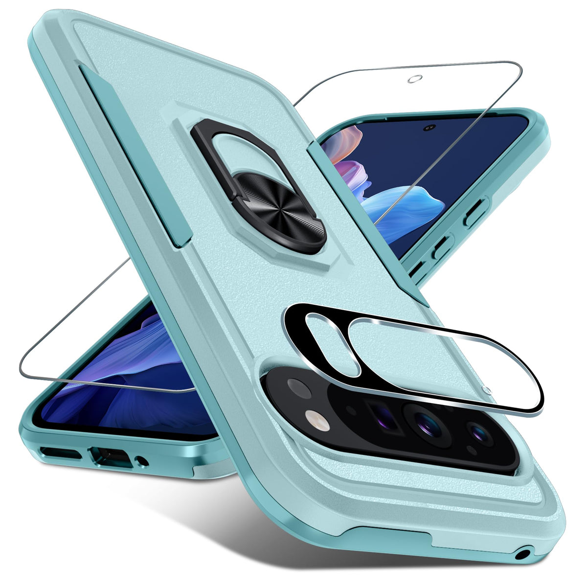 TPU phone case for Google Pixel 10/10 Pro with built-in metal ring holder