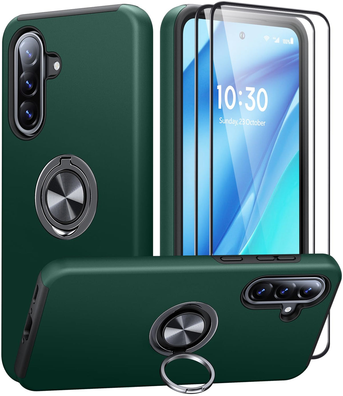 Shockproof phone case for Samsung Galaxy A56 5G, includes two screen protectors.