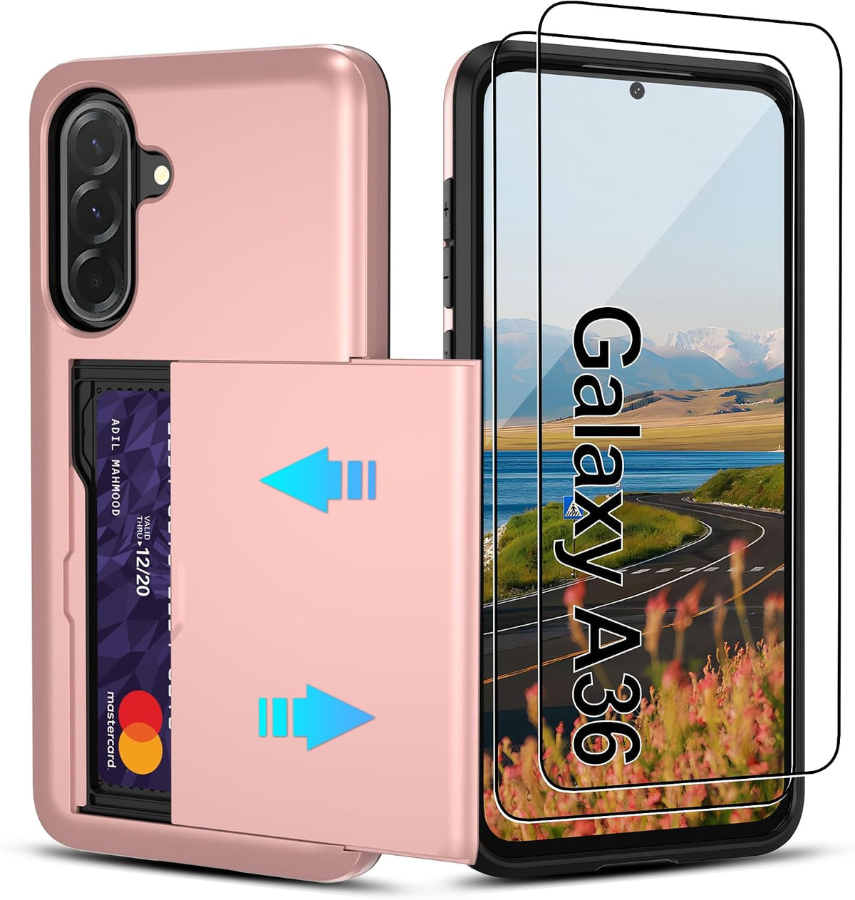 PC+silicone phone case with SIM card slot for Samsung Galaxy A56 5G