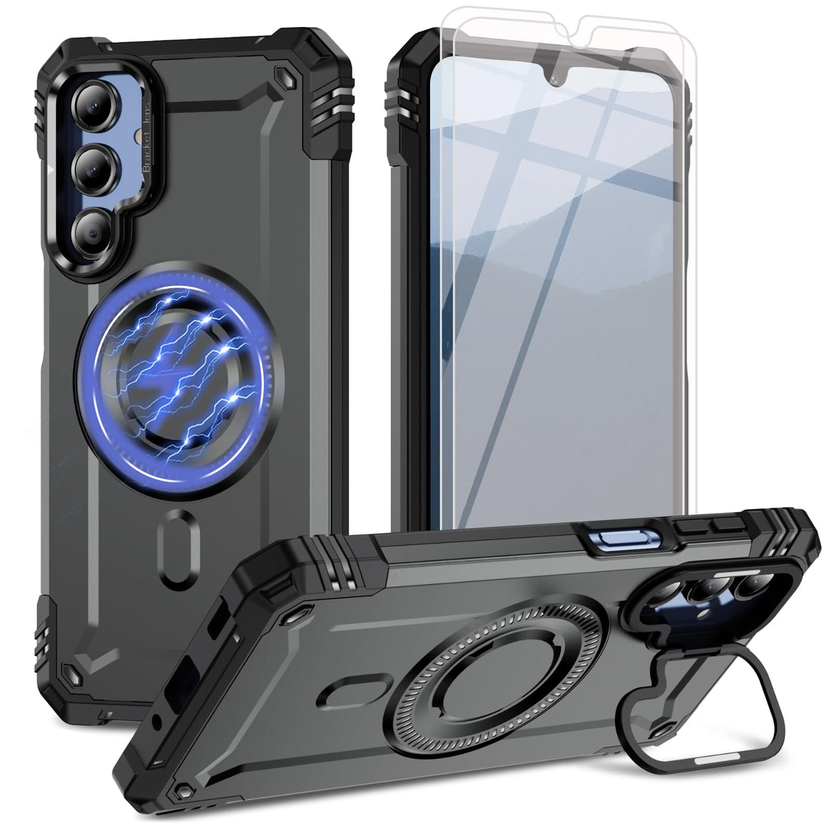 Shockproof phone case for Samsung Galaxy A37 5G with 2 tempered glass screen protectors
