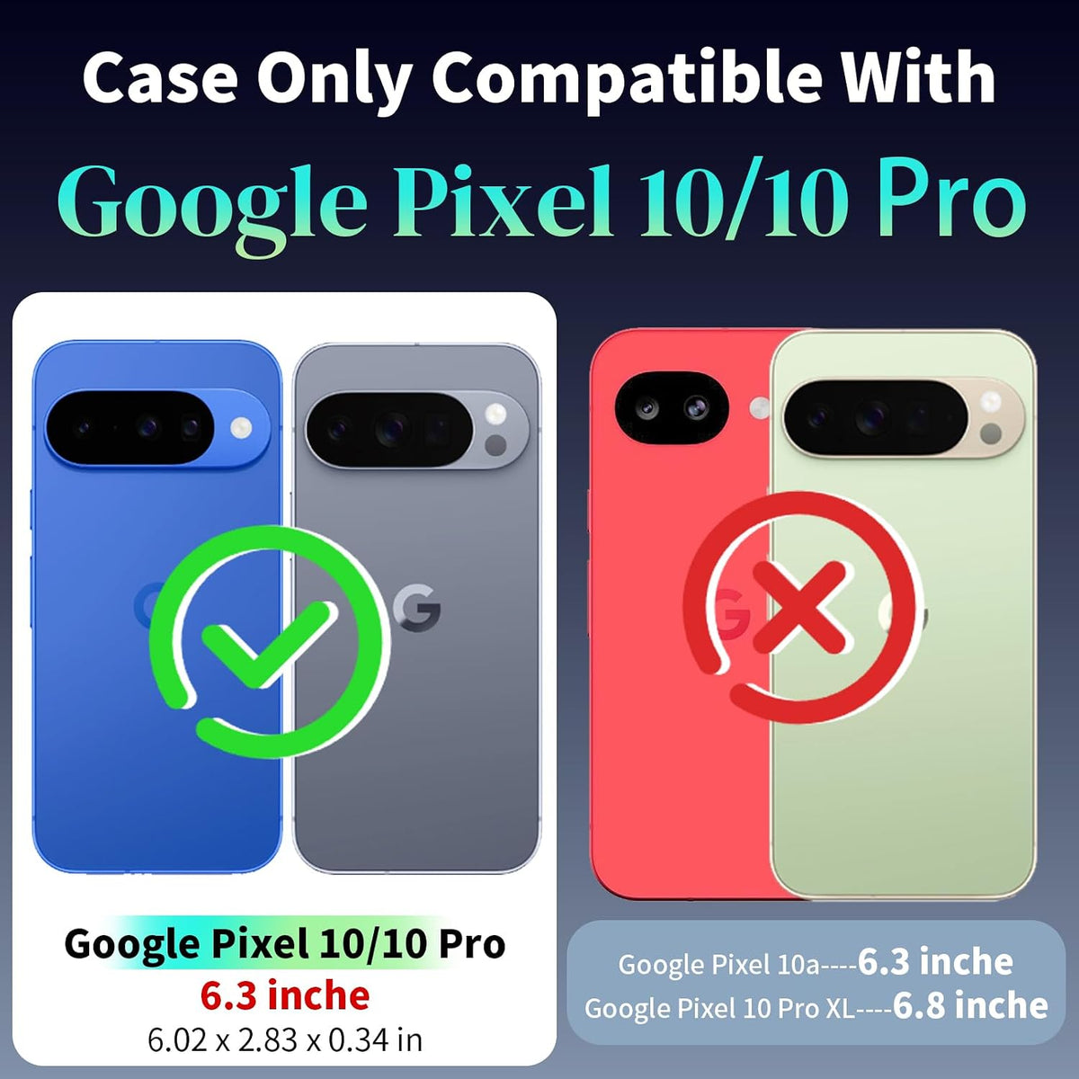 Military Grade Drop Phone case for Google Pixel 10/10 Pro with Screen
