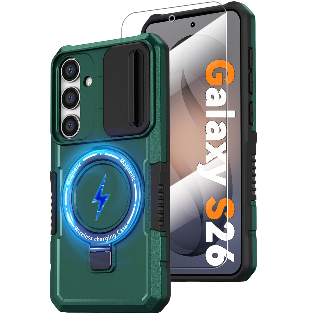 PC+TPU shockproof phone case for Samsung Galaxy S21 FE, includes 2 sc