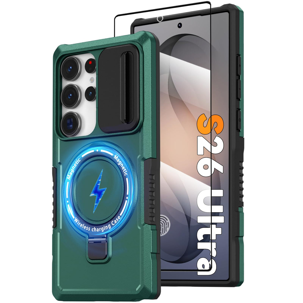 PC+TPU shockproof phone case for Samsung Galaxy S21 FE, includes 2 sc