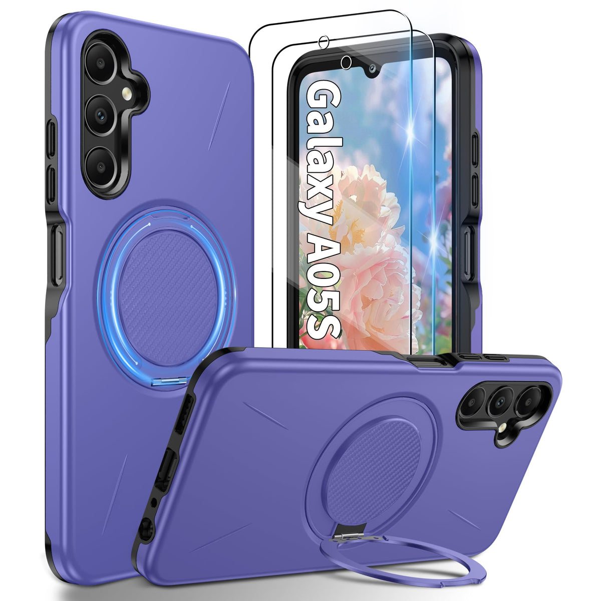 Shockproof phone case for Samsung A16: 2 HD screen protectors