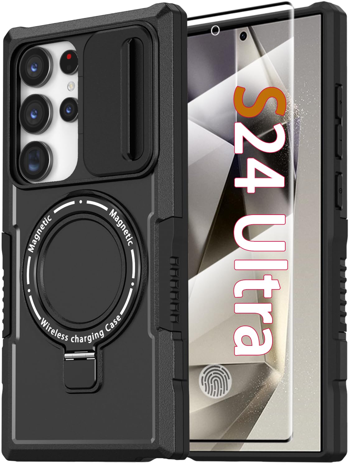 PC+TPU shockproof phone case for Samsung Galaxy S21 FE, includes 2 sc