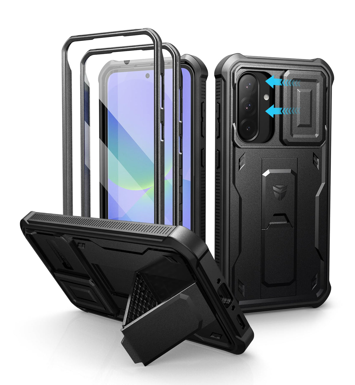 Shockproof phone case for Samsung Galaxy A35-5G with screen protector, 6.6-inch screen.