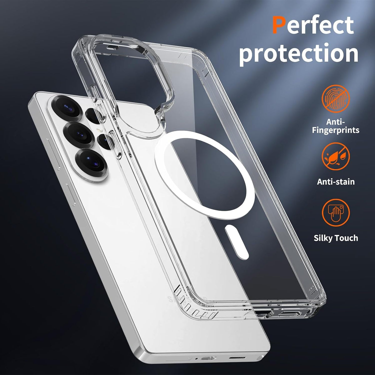 Hard PC transparent magnetic phone case for Samsung Galaxy S26 Ultra