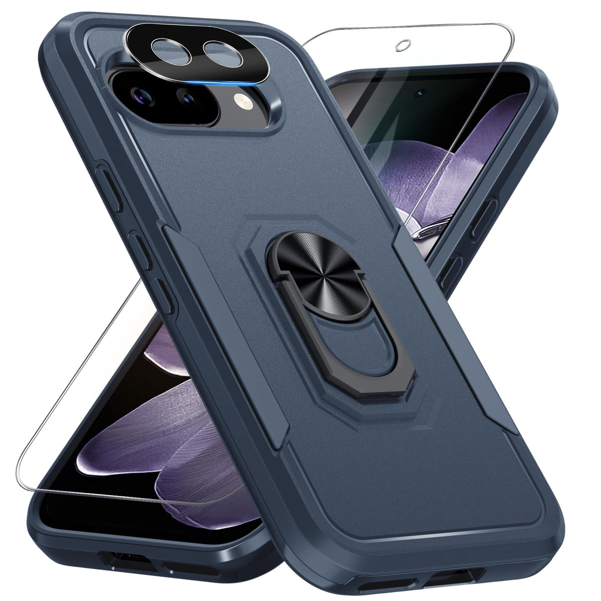 TPU phone case for Google Pixel 10/10 Pro with built-in metal ring holder