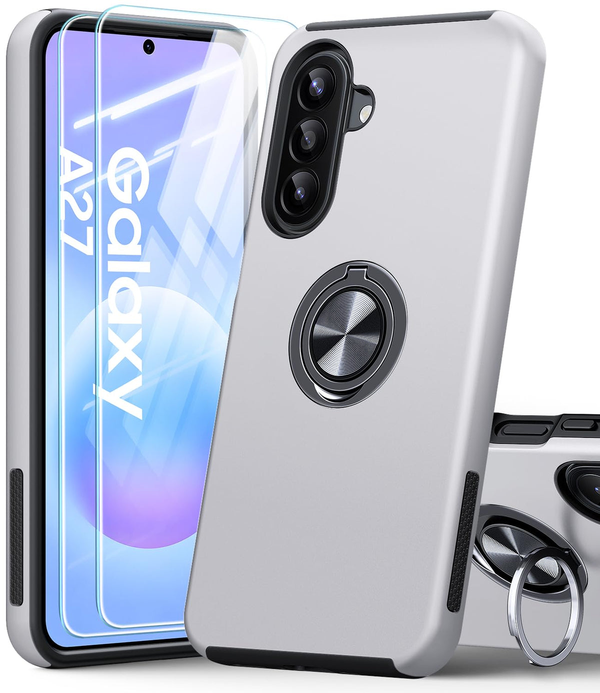 Shockproof phone case for Samsung Galaxy A56 5G, includes two screen protectors.