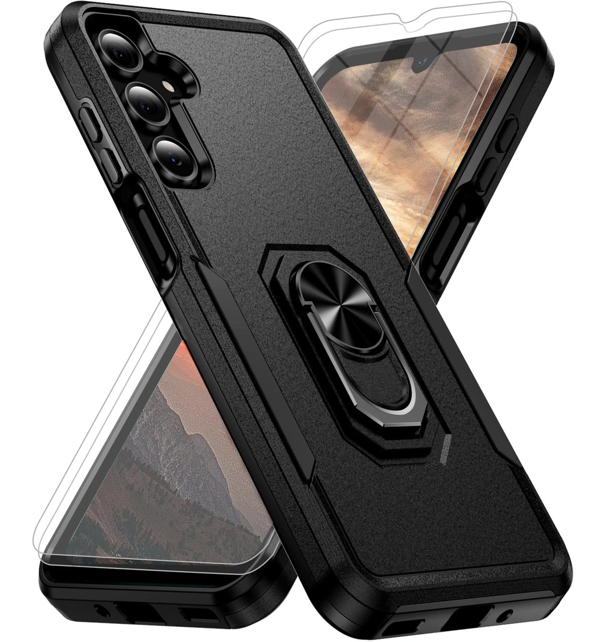 Shockproof phone case for Samsung Galaxy A37 5G with 2 tempered glass screen protectors