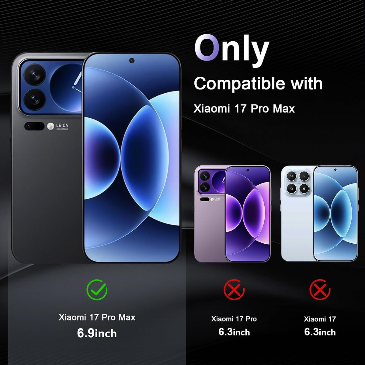 Military-grade drop-proof transparent phone case for Xiaomi 17 Pro Max
