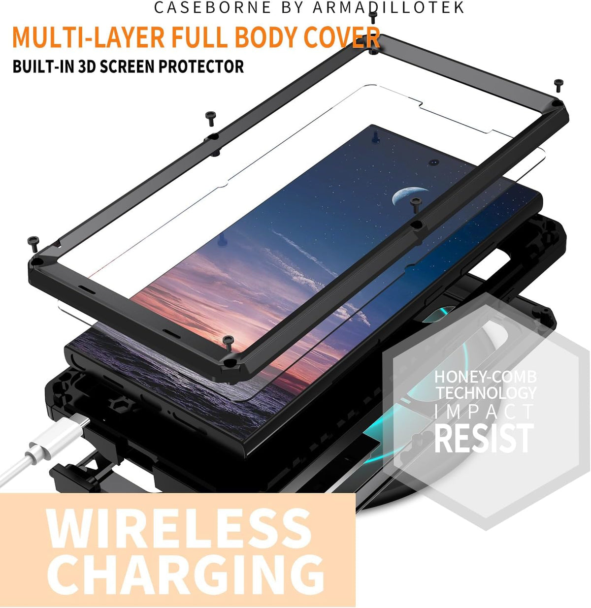 Metal protective case with screen protector for Samsung Galaxy S25 Ul