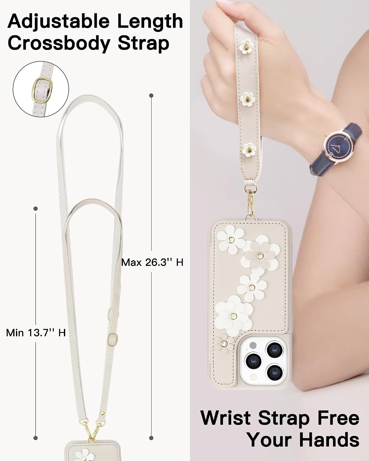 Wallet-style Card Holder Phone Case Stand for iPhone 16 Pro
