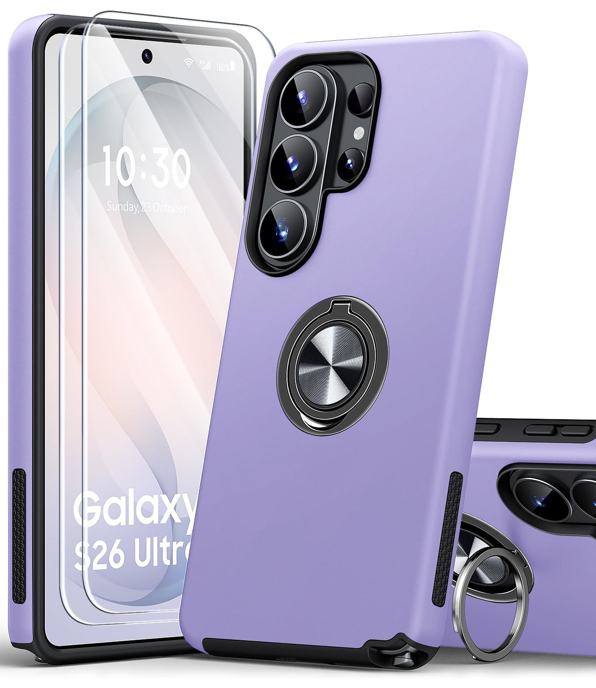Shockproof phone case for Samsung Galaxy A56 5G, includes two screen protectors.