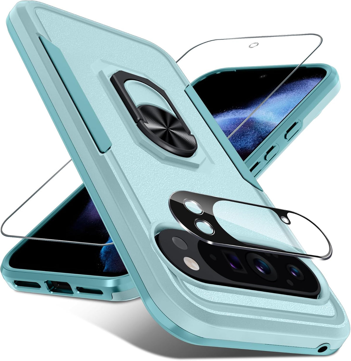 TPU phone case for Google Pixel 10/10 Pro with built-in metal ring holder