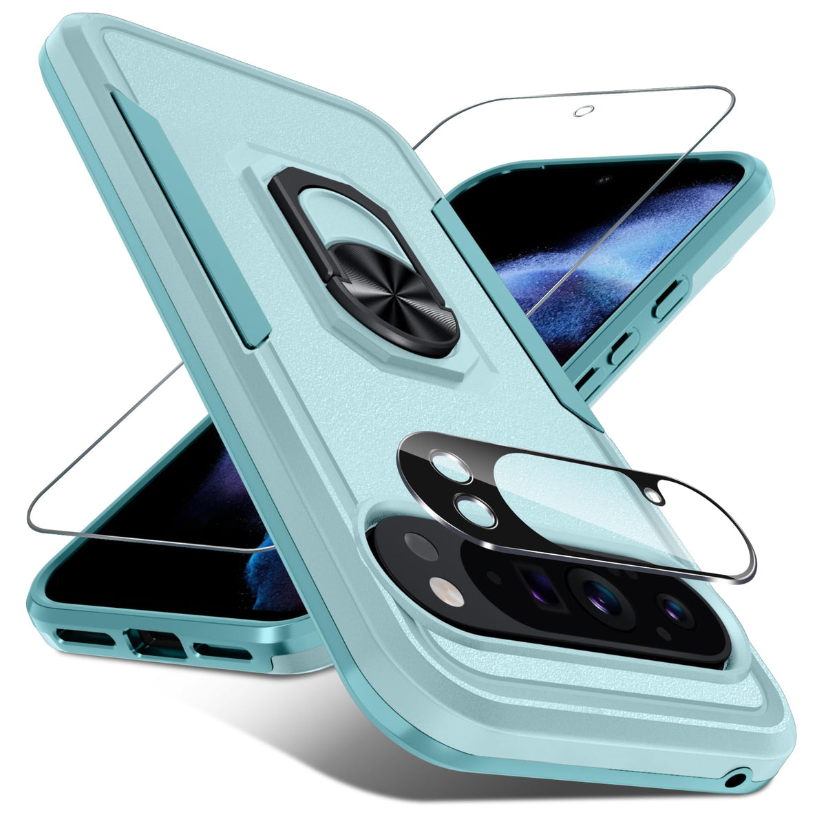 TPU phone case for Google Pixel 10/10 Pro with built-in metal ring holder