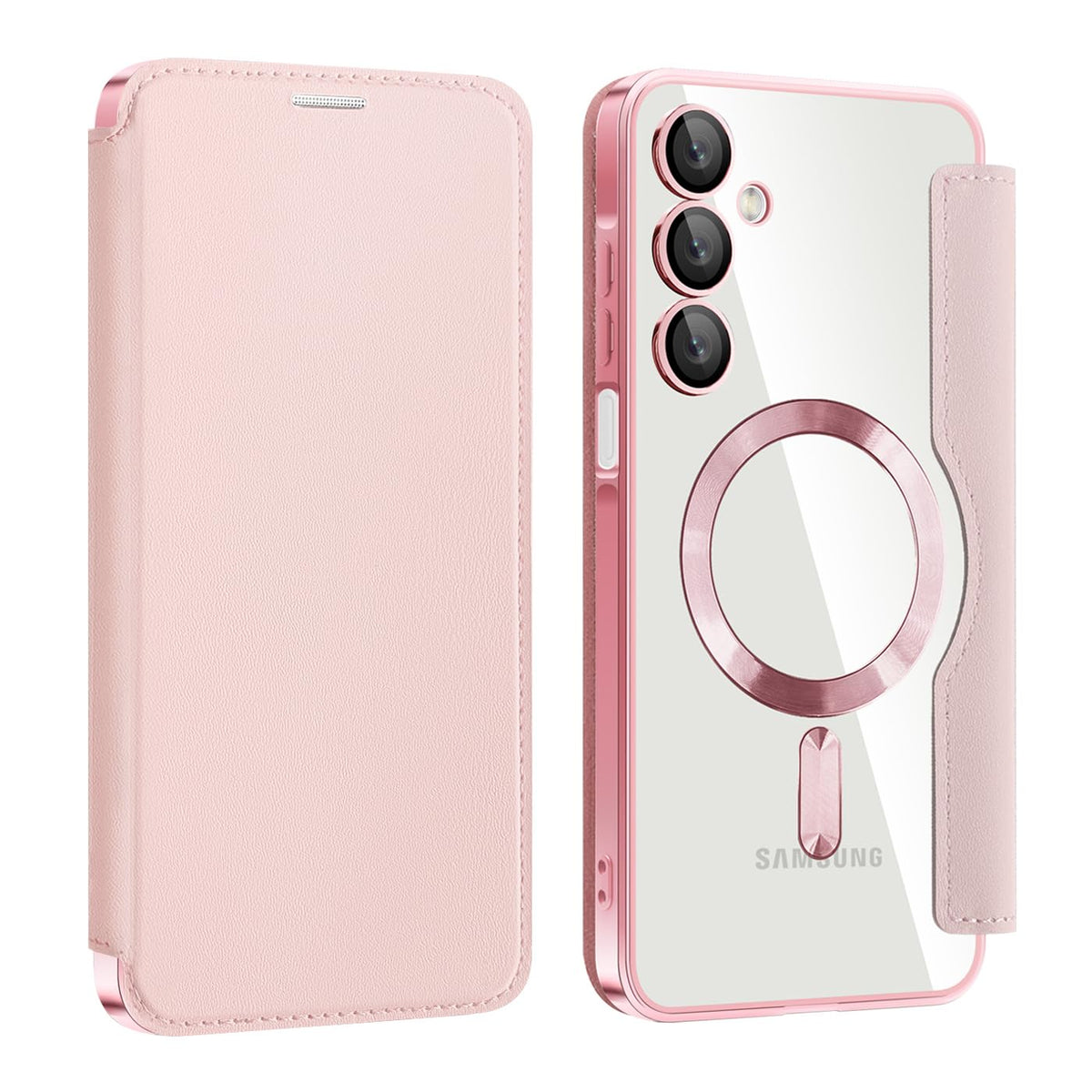 Flip leather phone case for Samsung Galaxy A17 5G, MagSafe compatible