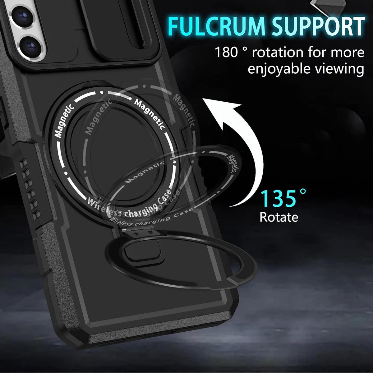 PC+TPU shockproof phone case for Samsung Galaxy S21 FE, includes 2 sc