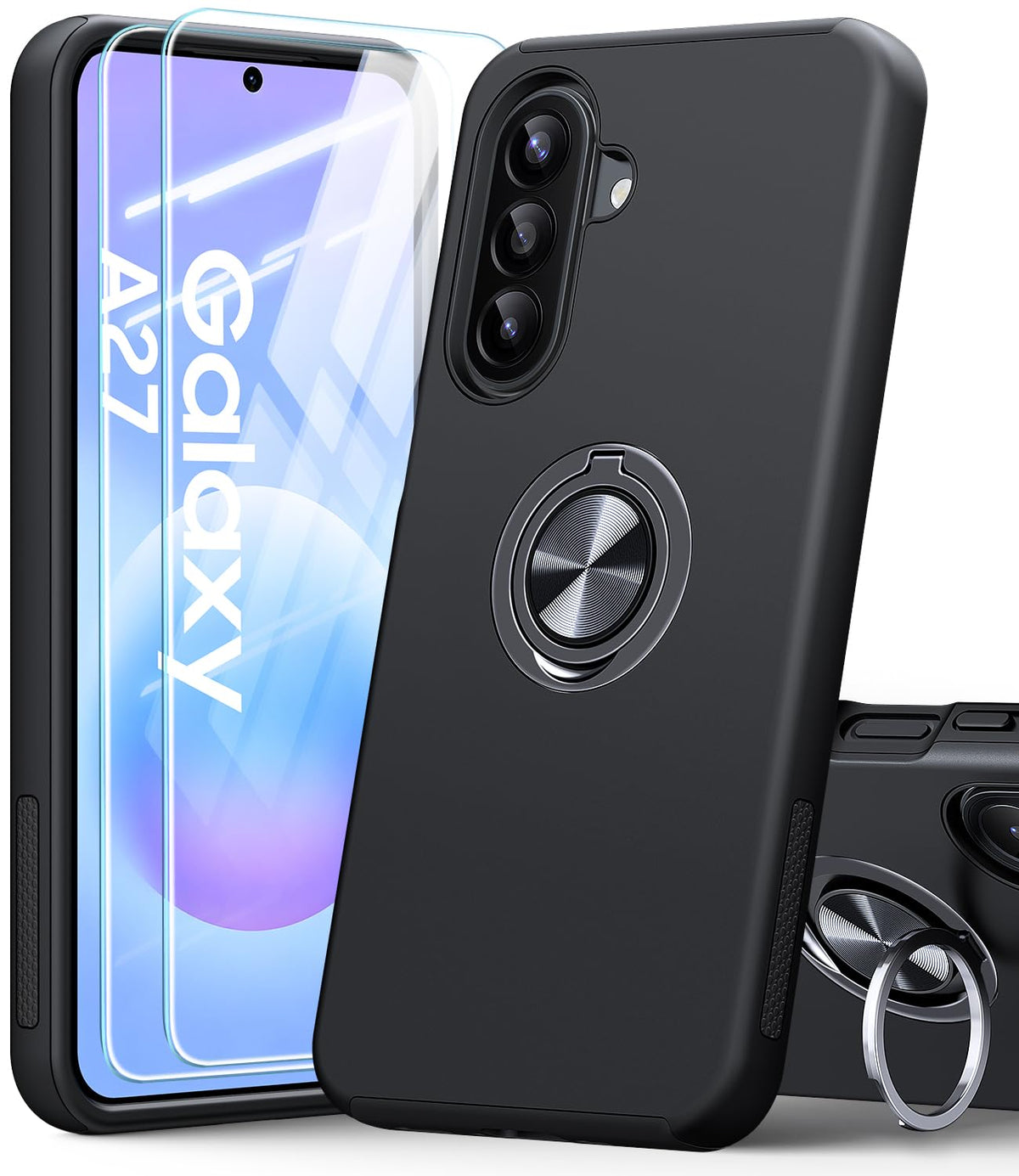 Shockproof phone case for Samsung Galaxy A56 5G, includes two screen protectors.