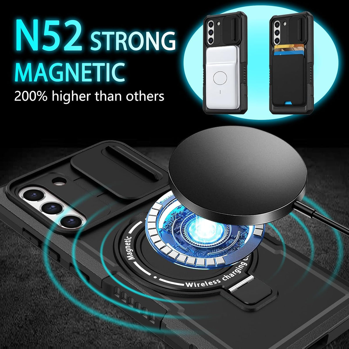 PC+TPU shockproof phone case for Samsung Galaxy S21 FE, includes 2 sc