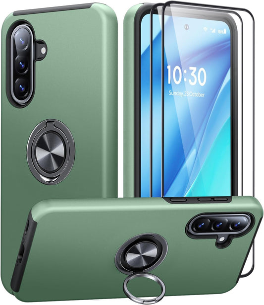 Shockproof phone case for Samsung Galaxy A56 5G, includes two screen protectors.
