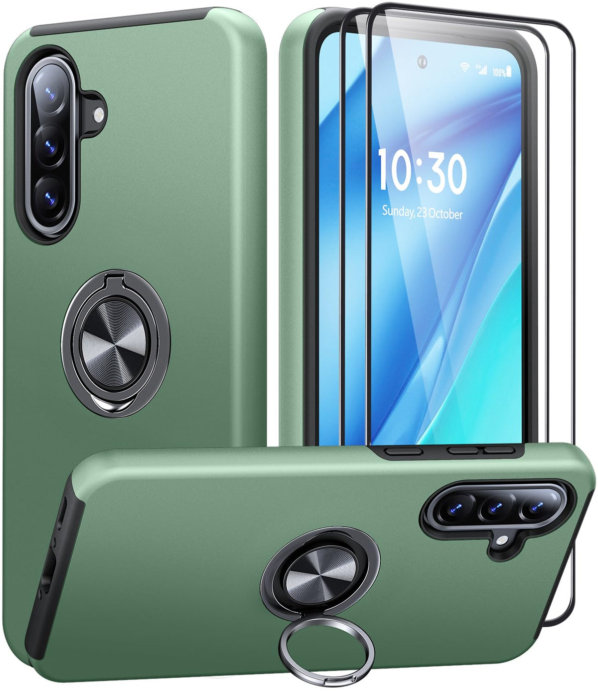 Shockproof phone case for Samsung Galaxy A56 5G, includes two screen protectors.