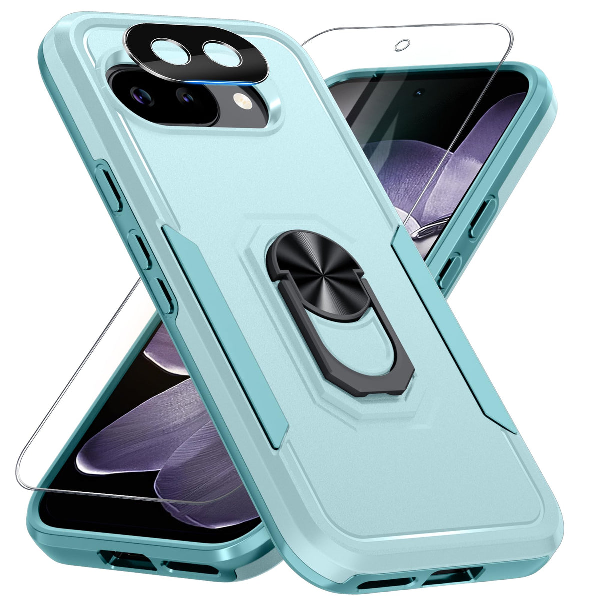 TPU phone case for Google Pixel 10/10 Pro with built-in metal ring holder