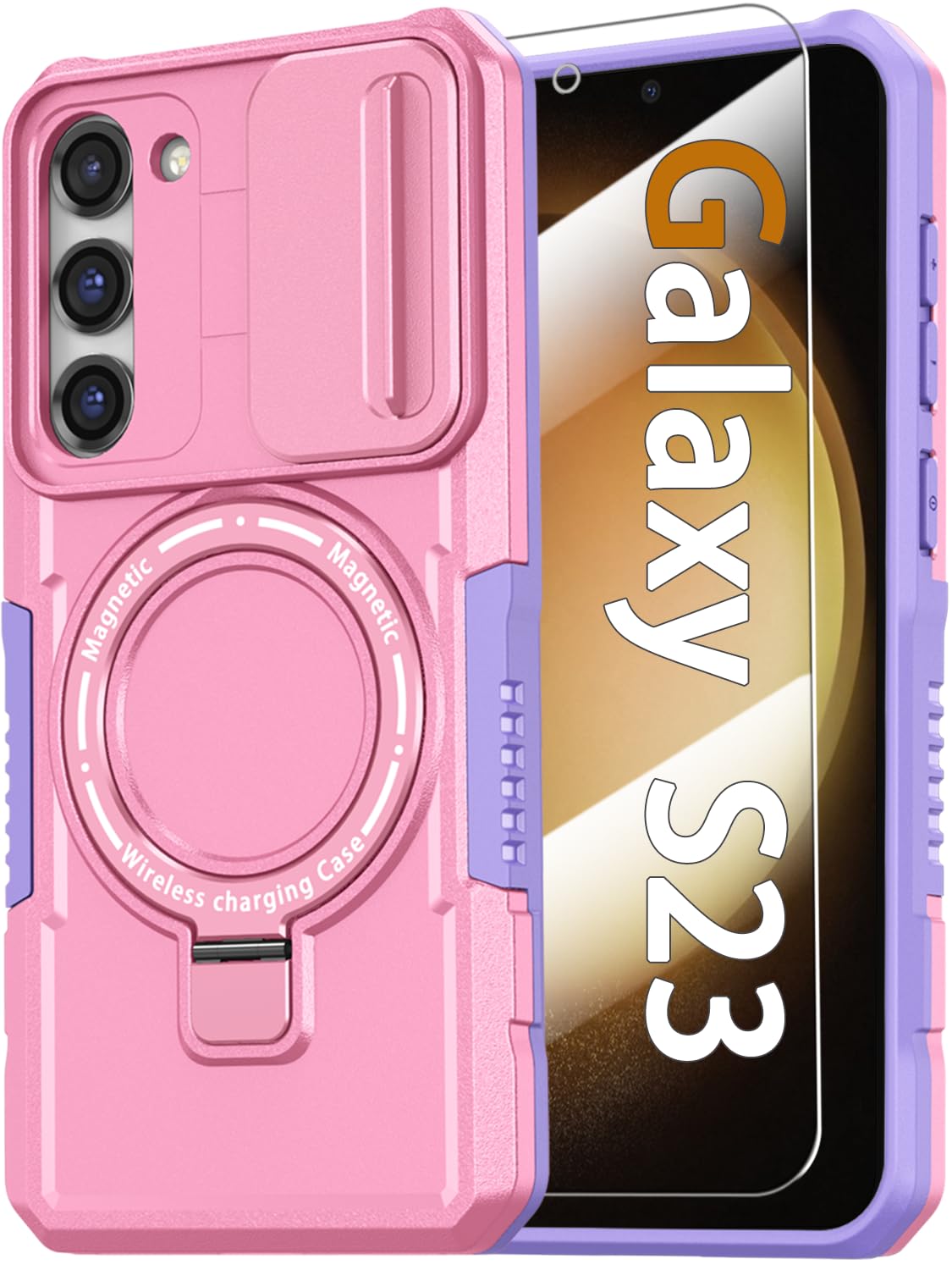 PC+TPU shockproof phone case for Samsung Galaxy S21 FE, includes 2 sc