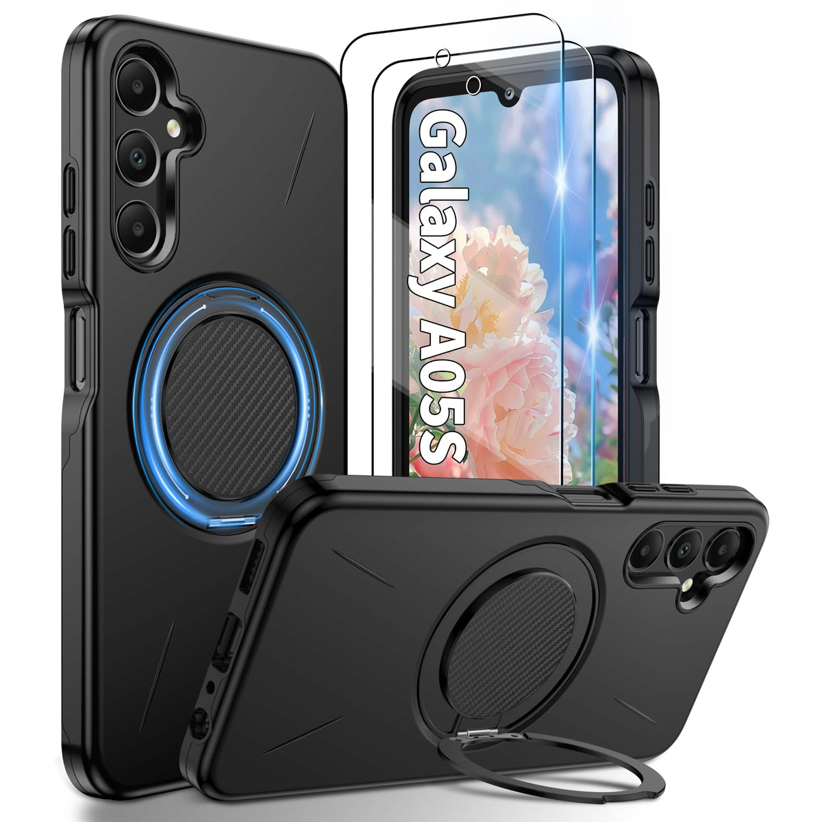 Shockproof phone case for Samsung A16: 2 HD screen protectors
