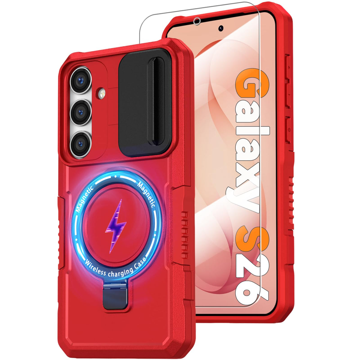 PC+TPU shockproof phone case for Samsung Galaxy S21 FE, includes 2 sc