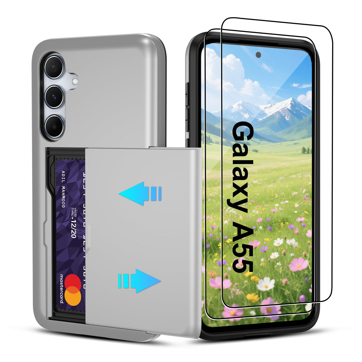 PC+silicone phone case with SIM card slot for Samsung Galaxy A56 5G