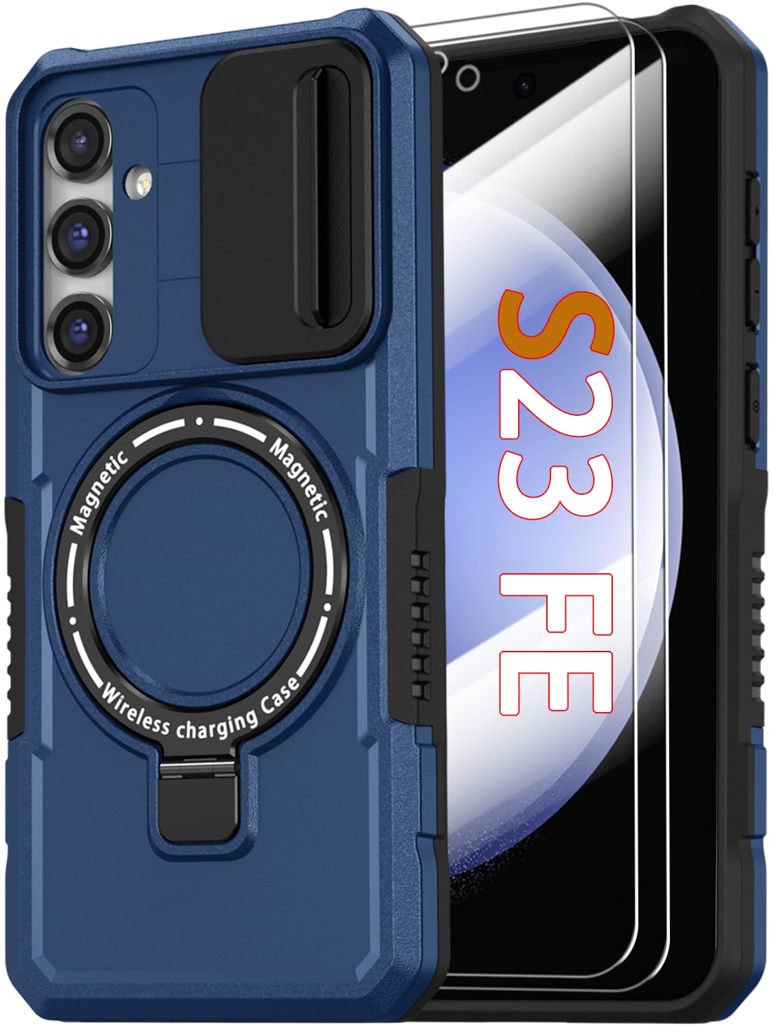 PC+TPU shockproof phone case for Samsung Galaxy S21 FE, includes 2 sc